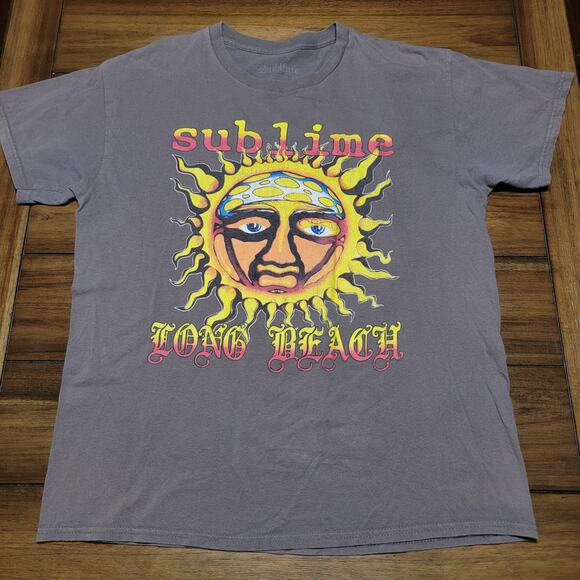 Sublime Dark Grey Unisex Tee "Long Beach" - Size Large - Picture 1 of 4
